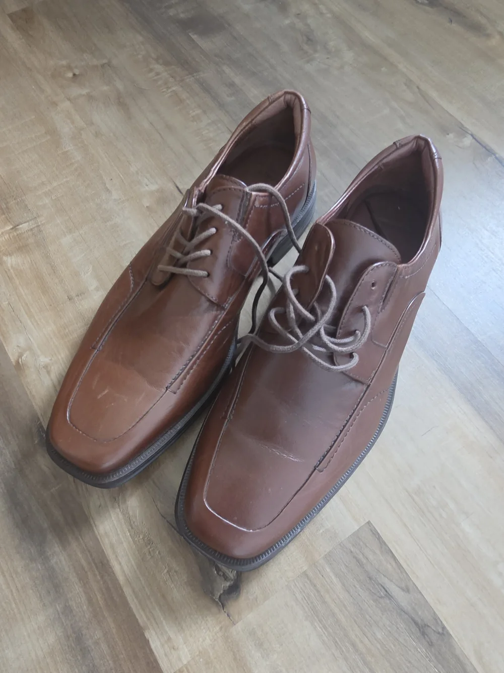 Johnston Murphy  Men's Brown Leather Lace-Up Dress Shoes